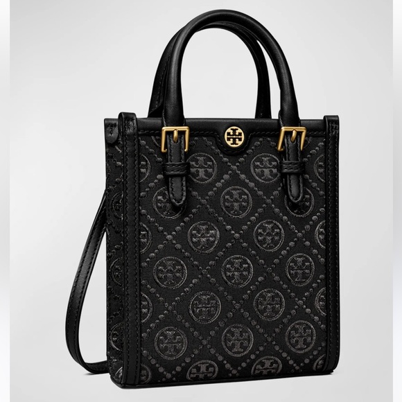 Tory Burch Black Canvas Monogram Mini Bag - Picture 9 of 10